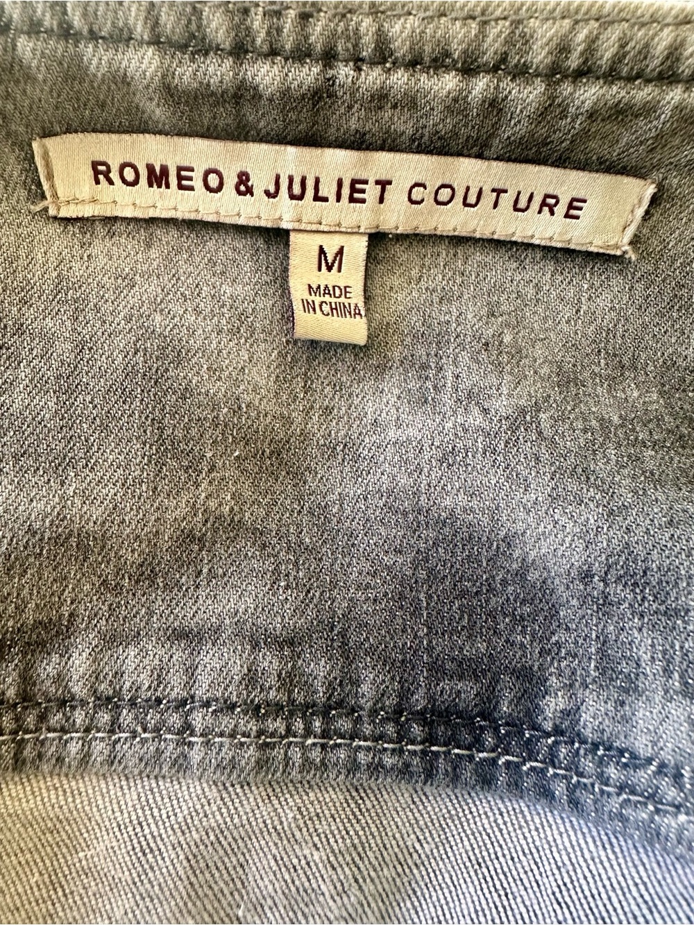 Romeo & Juliet Couture Gray Acid Wash Studded Moto Jacket M - Picture 5 of 7